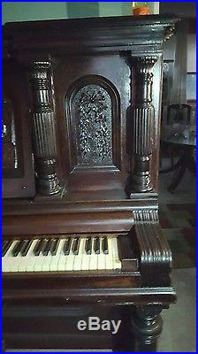 1890 Antique Strich & Zeidler Roman Model Grand Upright Piano (Mt Vernon)