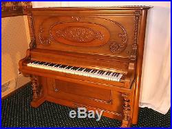 1890's Newman Brothers Victorian Overstrung Upright Grand Piano #13762
