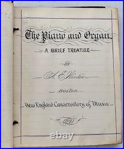 1891 book Piano & Organ a brief treatise by A. E. Winter Dedication F. W. Hale