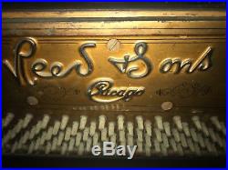 1909 Victorian Reed & Sons Upright Piano Serial #69084S with matching Bench