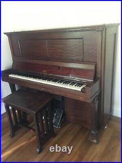 1911 Antique Mahogany Steinway & Sons Model K Upright Player Piano Pianola