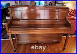 1975 Walnut Steinway & Sons Sheraton Vertical Piano, Model 4510 Serial #444203