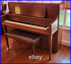 1975 Walnut Steinway & Sons Sheraton Vertical Piano, Model 4510 Serial #444203