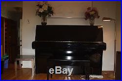 1987 Yamaha 48 Upright Piano (1980s Ebony finish Made in Japan) + BENCH
