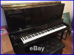 1988 Yamaha U3 Upright Piano High Gloss Ebony with Bench