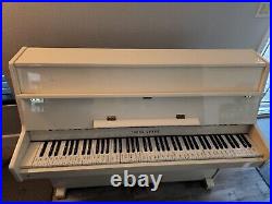 1989 Young Chang E-101 Upright Piano & Bench 43 Polished Ivory / White