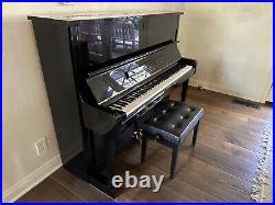 1993 Kawai NS-20A upright Ebony Polish piano, Exceptional Condition, Just Tuned