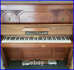 Adolf Lehmann Berlin Germany Goldschmeding Amsterdam Upright Antique Grand Piano
