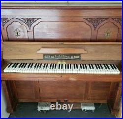 Adolf Lehmann Berlin Germany Goldschmeding Amsterdam Upright Antique Grand Piano