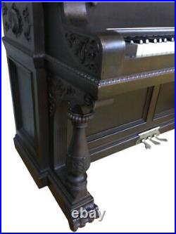 Antique 1878 Shoninger Baroque Revival Mahogany Carved Upright Grand Piano 66