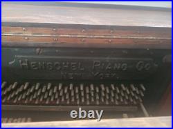 Antique 1895 Needs a home. Parts Upright Henschel Upright Piano & Stool Antique 1895 Needs a home. Parts Upright Henschel Upright Piano & Stool