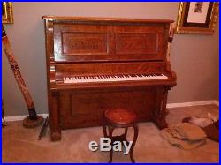 Antique 1900 Henry & S. G. Lindeman upright grand piano