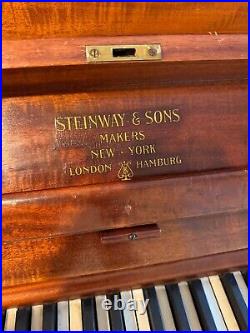 Antique 1908 Steinway Vertegrand 50in Tall Model K Piano 48in Keys Serial 132257