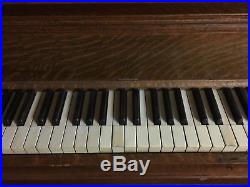 Antique Bush & Gerts UPRIGHT GRAND Piano Burled Walnut Ornate 1905 EUC