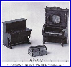 Antique German Dollhouse Kestner Stenciled Upright Piano Miniature 1870