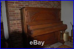 Antique Hamilton Upright Cabinet Grand Piano