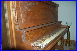 Antique Hamilton Upright Cabinet Grand Piano