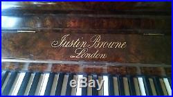 Antique Justin Browne Upright Piano-Burl Walnut withSconces