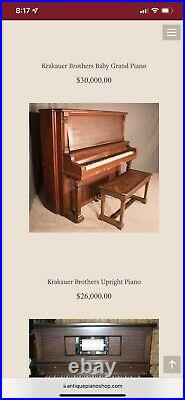 Antique Piano Krakauer Bros. Stand up