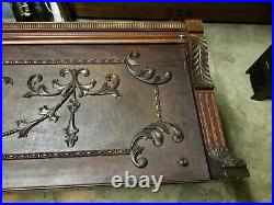 Antique Upright Piano Front Panel for Arts Crafts Checked Mahogany