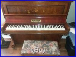 Antique Upright Piano Livingstone & Cook 2 Pedals 85 Keys with Covered Bench