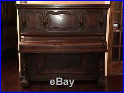 Antique Upright Piano Ludwig & Co New York With Antique Stool