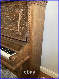 Antique Upright Piano Rare circa 1909 Steger and Sons Garfield Refurbished