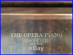 Antique Upright Speakeasy Piano THE OPERA PIANO PEEK & SON 68 KEY