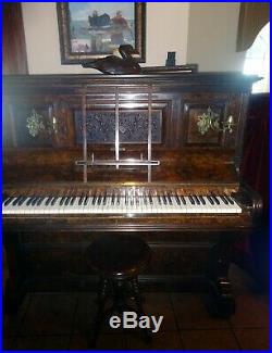 Antique Victorian Era Piano and bench