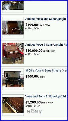 Antique Vose & Sons Upright Piano 1890-1895