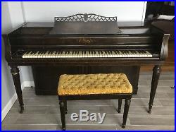Antique Wurlitzer Upright Piano With Bench