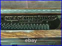 Antique krakauer Bros. New York Cabinet Grand Piano