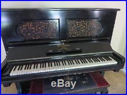 Antique piano 1889 Steinway & Sons black upright, serialnumber #65416