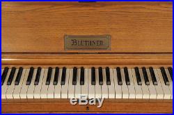 Arts and Crafts, Bluthner upright piano with an oak case. 12 month warranty