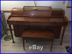 BALDWIN ACROSONIC PIANO with stool and storage- looks good and plays good