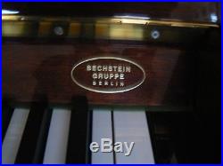 BECHSTEIN Gruppe Berlin Made Zimmerman Upright Piano Mahogany Immaculate 3 Pedal