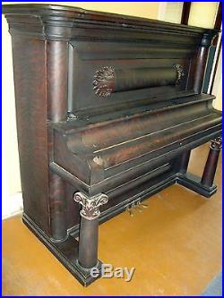BUSH AND LANE SPECIAL 110 YEAR OLD UPRIGHT 88 key PIANO WITH EPIC COLUMNS IN CLE
