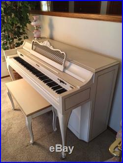 Baldwin Acrosonic Upright Spinet 88 Keys Piano with Bench Rare Cream Color
