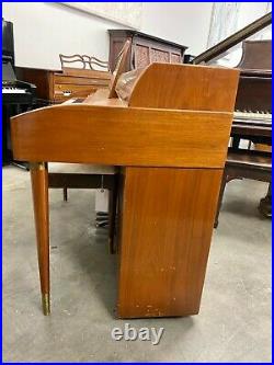 Baldwin Mid-Century Modern Spinet Upright Piano 36 Satin Walnut