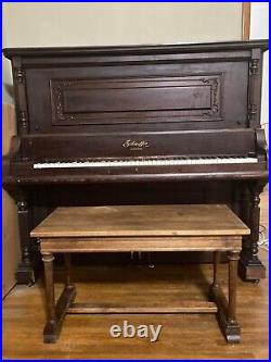Beautiful 1909 W. SCHAEFFER Chicago Upright Piano