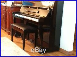 Black Lacquer Samick Upright Piano with matching bench slightly used 1 owner