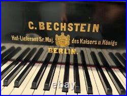 Black Satin Ebony C. Bechstein Grand Piano With Matching Bench