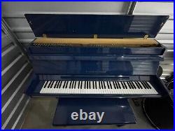 Blue Kimball Piano Special Edition (UPRIGHT WALL PIANO) with matching bench