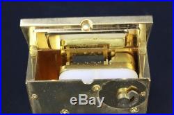 Bulova Mini Miniature Upright Piano Gilt Brass Quartz Novelty Musical Clock NR