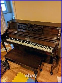 CHARLES R WALTER DARK WOOD 43 UPRIGHT PIANO Professional Piano Shipping Only