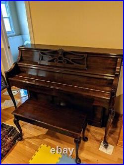 CHARLES R WALTER DARK WOOD 43 UPRIGHT PIANO Professional Piano Shipping Only