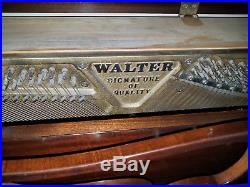 Charler R Walter Queen Anne style console piano