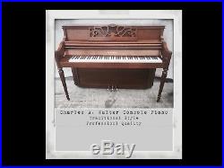 Charles R Walter Console Piano, Professional Quality, Traditional Style Case