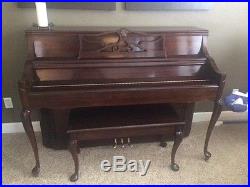 Charles R. Walter Console Piano withBench, #513886, Very Good Condition