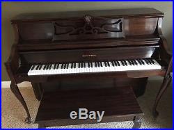 Charles R. Walter Console Piano withBench, #513886, Very Good Condition